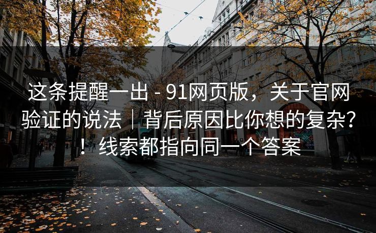 这条提醒一出 - 91网页版，关于官网验证的说法｜背后原因比你想的复杂？！线索都指向同一个答案  第1张