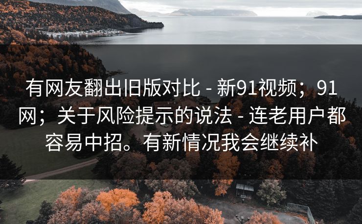 有网友翻出旧版对比 - 新91视频；91网；关于风险提示的说法 连老用户都容易中招。有新情况我会继续补  第1张